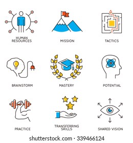 Vector set of icons related to career progress and business management. Infographics design elements - part 2