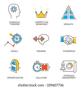 Vector set of icons related to career progress and business management. Infographics design elements - part 3