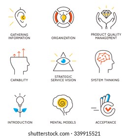 Vector set of icons related to career progress and business management. Infographics design elements - part 6