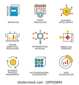 Vector set of icons related to career progress and business management. Infographics design elements - part 7