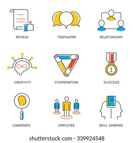 Vector set of icons related to career progress and business management. Infographics design elements - part 8