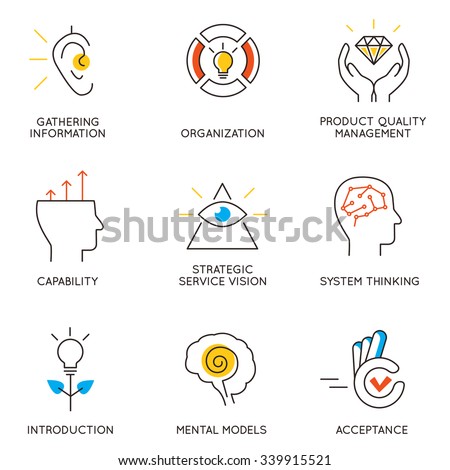 Vector set of icons related to career progress and business management. Infographics design elements - part 6