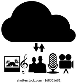 Vector Set Of Icons  Related To Cloud Computing Isolated