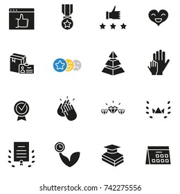 Vector set of icons related to customer relationship management, feedback, review and assessment 