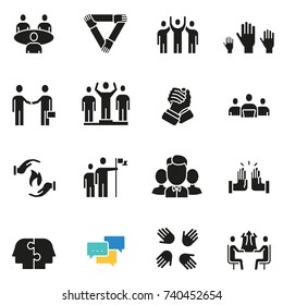 Vector set of icons related to team work, human resources, business interaction and relationship - part 3