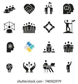 Vector set of icons related to teamwork, human resources, business interaction and relationship - part 4