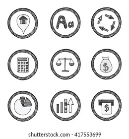 Vector set of icons for a site, greeting cards or other aims in retro style. Gray color. Part 6