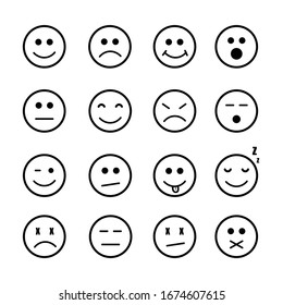 Vector Set Icons Of Smile Face Collection