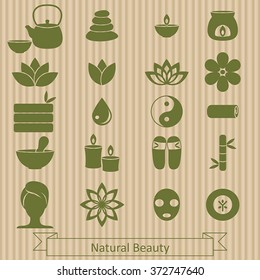 Vector set of icons  for spa, boutique, beauty salon.