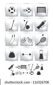 Vector set icons. Sport and  soccer ball