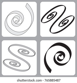 Vector set of icons with springs spirals