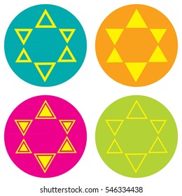 Vector set of icons with the Stars of David