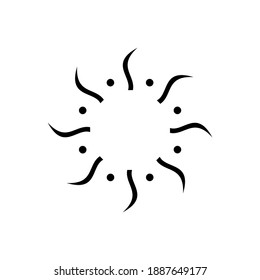 Vector set icons of sun. Vector emblems of sun.