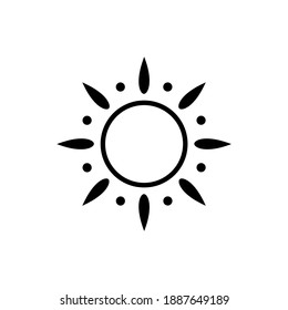 Vector set icons of sun. Vector emblems of sun.