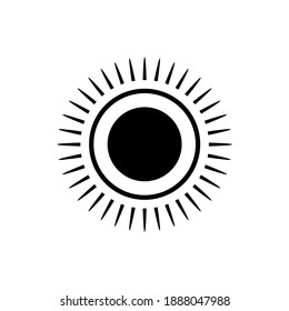Vector set icons of sun. Vector emblems of sun.