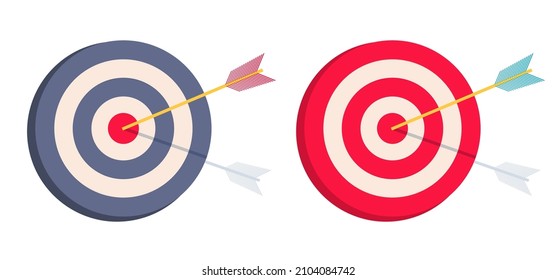 Vector set icons of target with arrow. Vector illustration of target ror bussines.