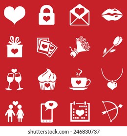 Vector Set of Icons for Valentine Day