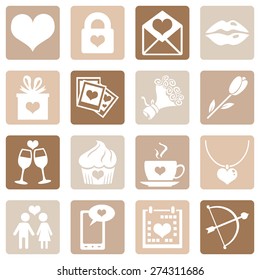Vector Set of Icons for Valentine Day