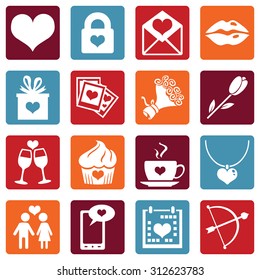 Vector Set of Icons for Valentine Day