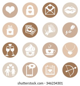 Vector Set of Icons for Valentine Day