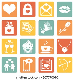 Vector Set of Icons for Valentine Day