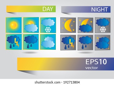 Vector set of icons for weather forecast