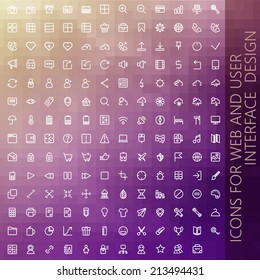 vector set of icons for web and user interface design. Travel, computer, business web concepts