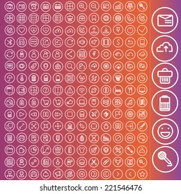 vector set of icons for web and user interface design. Travel, computer, business web concepts