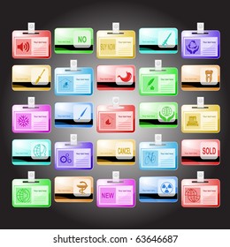 Vector set of id cards. 25 elements.