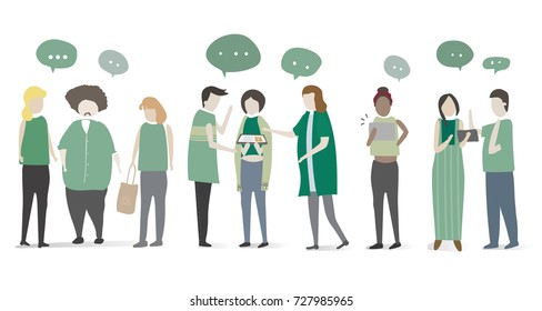 Conjunto de vectores de personas ilustradas hablando