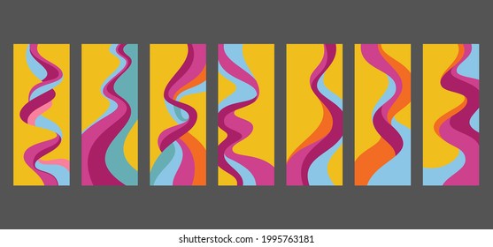 Vector set  illustration abstract shapes wallpaper in Karim Rashid style