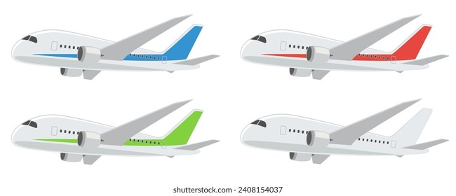 Vector set illustration of airplanes