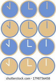 Vector set illustration of a clock icons