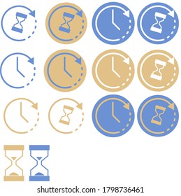 Vector set illustration of a clock icons