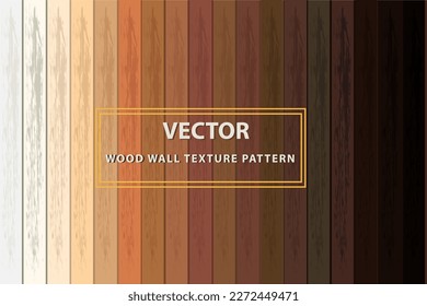 Vektorset Illustration dunkel bis hellfarben Schönheit Wood Wall Floor Texture Muster Hintergrundkollektion Set.
