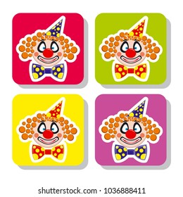 Vector set illustration icons clown