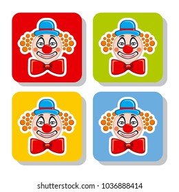 Vector set illustration icons clown