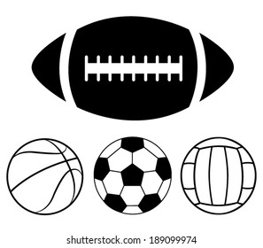 Vector set illustration of sport balls