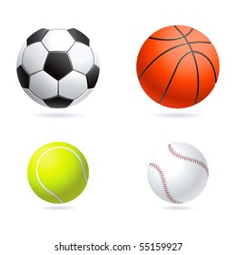 Vector set  illustration of sport balls