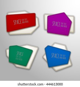 Vector set Illustration of Stitched banners Patches