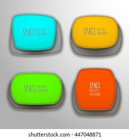 Vector set Illustration of Stitched banners Patches