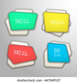 Vector set Illustration of Stitched banners Patches