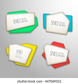 Vector set Illustration of Stitched banners Patches