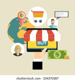 Vector set illustration of time is money flat design.Concepts web banner and printed materials.