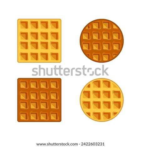 Similar – Image, Stock Photo Round waffle directly above view, isolated on a blue background