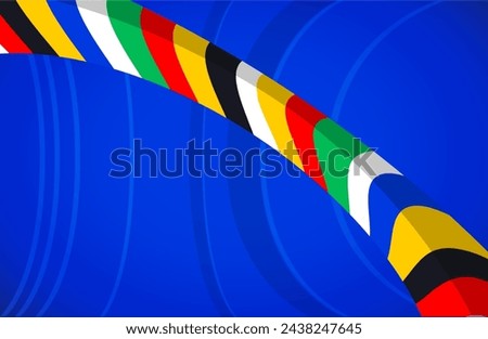 Vector set illustrations of abstract soccer backgrounds,european Football championship 2024.