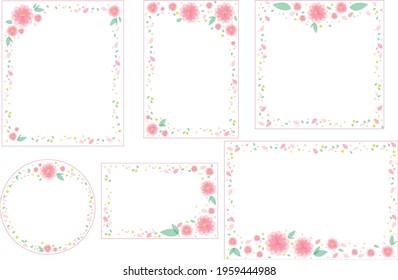 vector set with illustrations and decorative elements of flowers in different sizes and shapes, for barnes, cards, social media, invitations and other uses