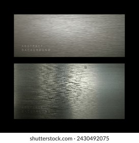 Vector set illustrations of  gray abstract metal texture background with some smooth lines and highlights in it. Futuristic design. Eps 10