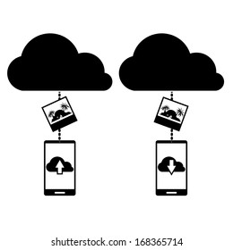 Vector Set Of Images Related To Cloud Computing Isolated