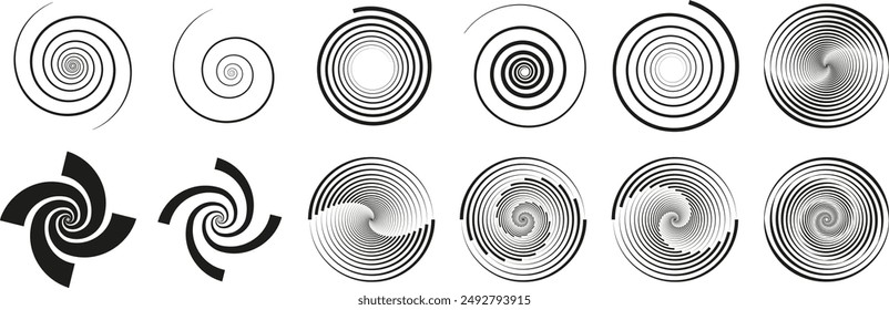 Vector set of impossible shapes. Optical illusion. Abstract shapes. Minimal geometric logo. Vector illustration EPS 10